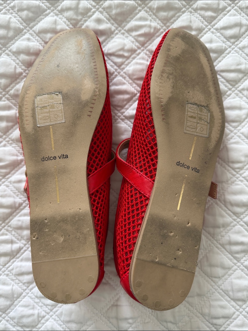 Dolce Vita Rodni Red Mesh Mary Jane Flats with Buckle - Picture 7 of 11